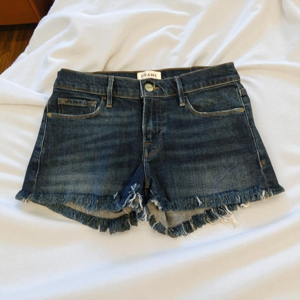 Frame Denim Dark Blue Jean Shorts